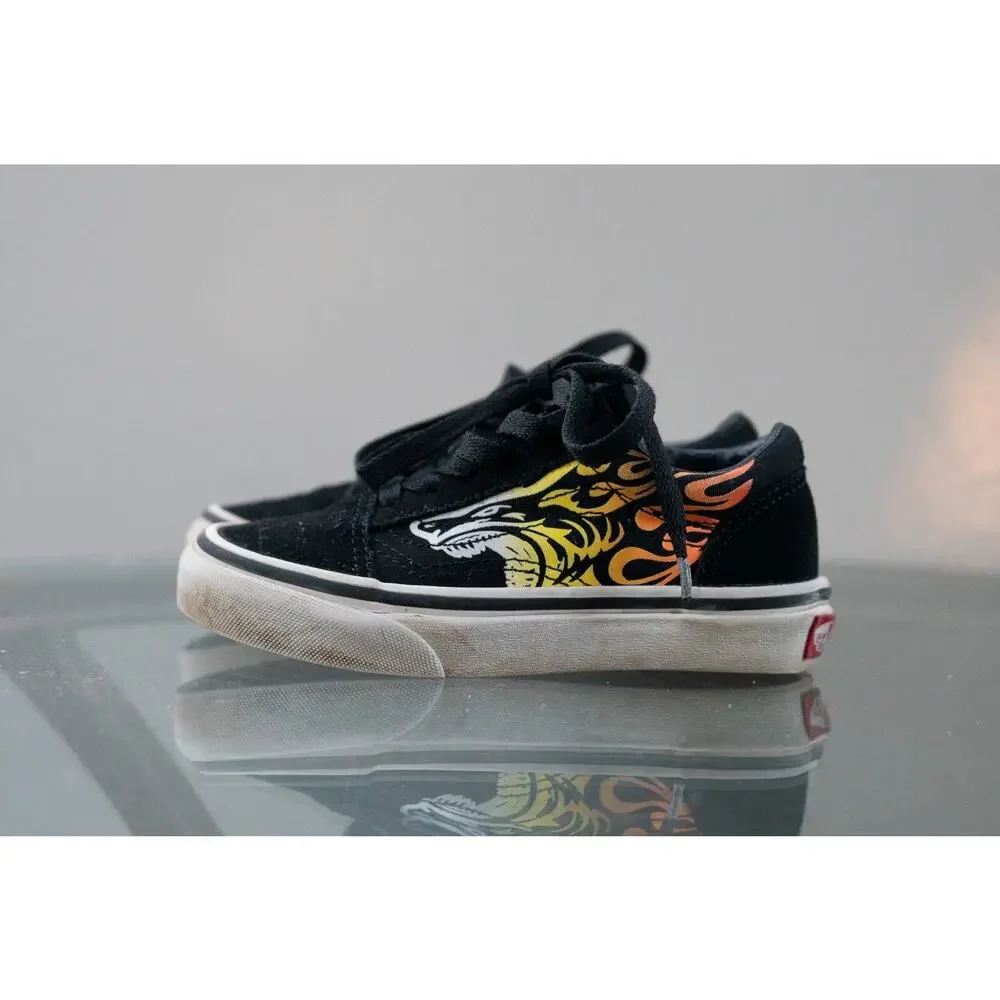 VANS Old Skool Ferocious Lion Flame‎ Racing Kids Size 11